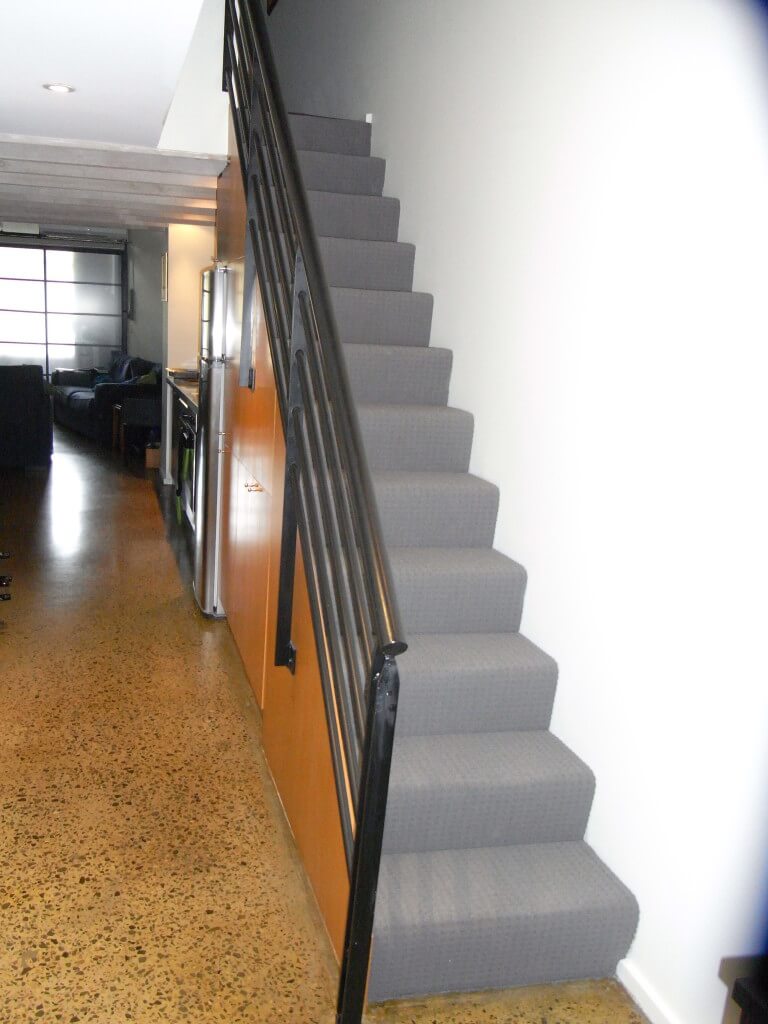 Concrete floor and (a version of) a metal staircase