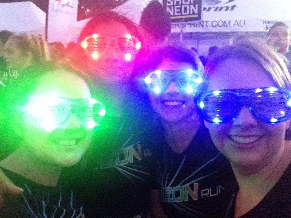 Light in our eyes for the neon run