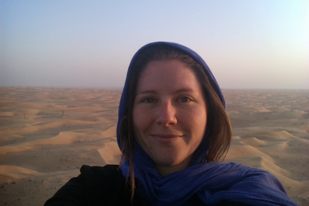 Selfie from a hot air balloon in United Arab Emirates