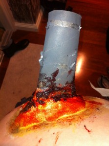 Close up of the 'injury'
