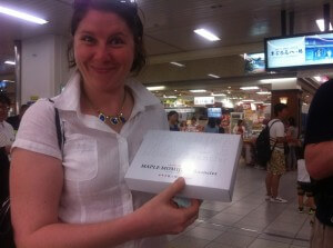 Maple flavoured maple leaf shaped cakes. My guide didn't believe I saw them in the station, but I won that one!