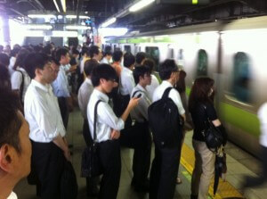 Lining up just so - no one had to tell them on the loudspeaker, like here in Sydney