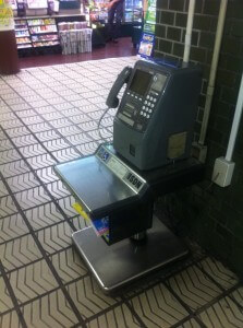 Phone in a subway - at wheelchair height!