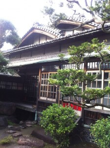 The traditional old wooden tea house