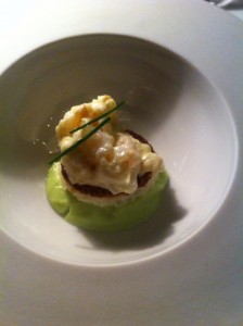 From memory, this is the dish I recall as the 'best'. The edamame puree against the crunch of the disc... mmm