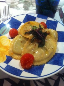 Entree was ravioli mmm