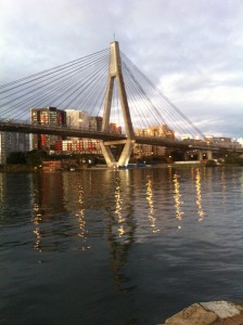 Glittery lights on the water