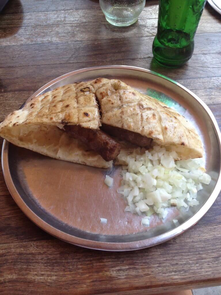 Cevappi (Skinless sausage) in pita