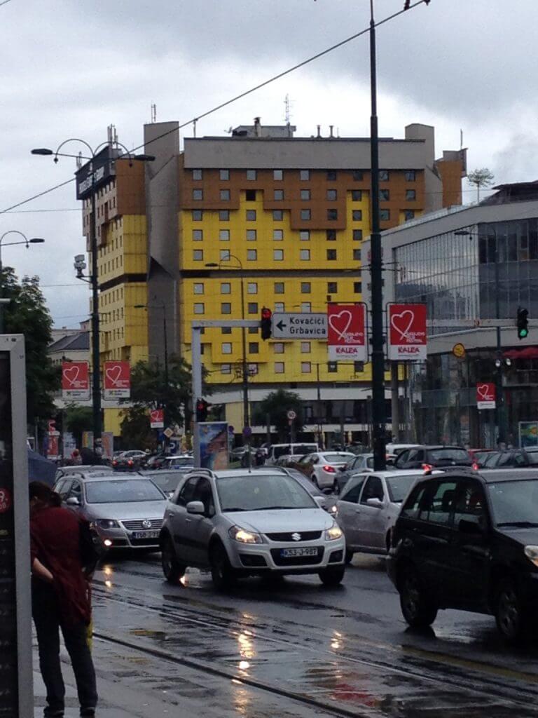 Famous hotel of the siege, where journalists stayed. I did debate whether we should stay there, but it had a strip club in there :s